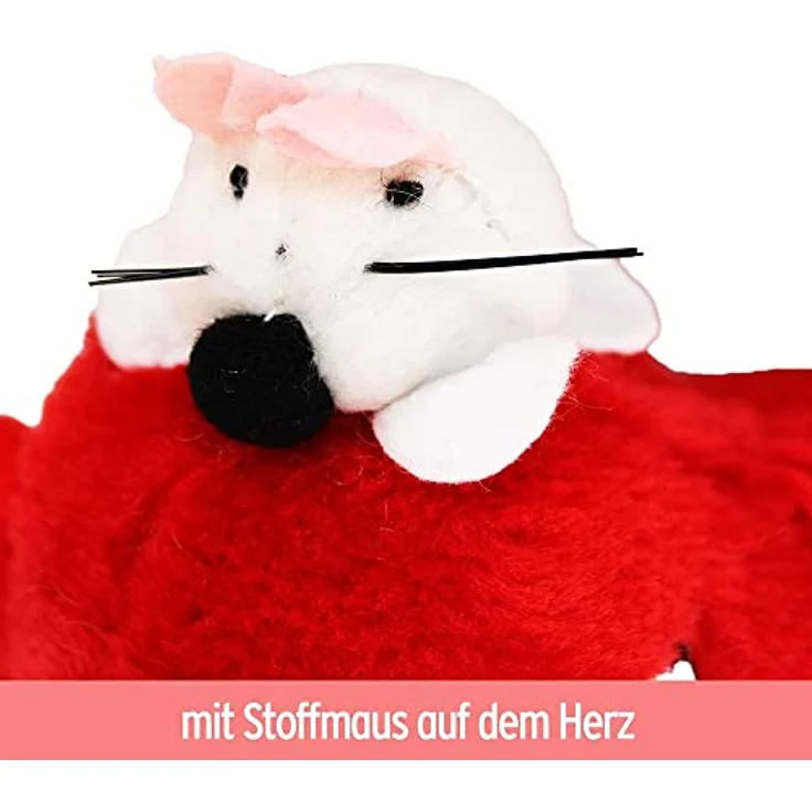 BEMIRO Herz aus Plüsch mit Arme, Beine und Maus - ca. 15 cm, flauschig weich, gesticktes Gesicht, "I love you" Schriftzug - pink – Bild 5