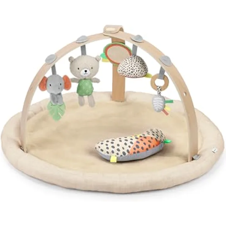 Ingenuity Every Season Plüsch Lammwolle Baby Spielzeug und Spielmatte, atmungsaktiv, Bauchlagematte, 0+ Monate - Natürlich