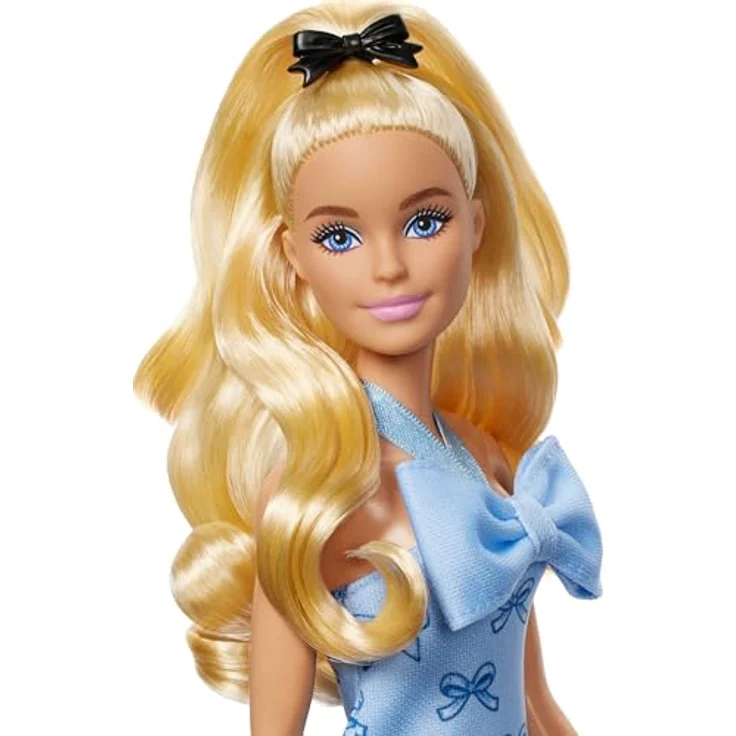 Barbie Fashionista Puppe mit blauer Schleife, Anziehpuppe für kreative Modeerlebnisse – Bild 2
