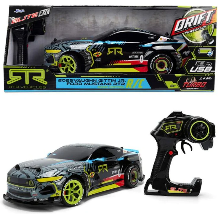 Jada RC Drift Ford RTR Gittin 1:10, hochwertiges Ready-to-Run Modell für authentisches Drift-Erlebnis, 54,6 cm, blau