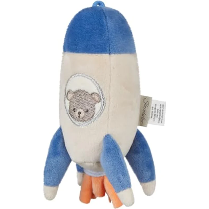 Sterntaler Kuscheltier S WELTRAUM Rakete, 16 cm hoch, kunterbunt mit süßer Stickerei, ab Geburt geeignet, 40°C Maschinenwäsche – Bild 1