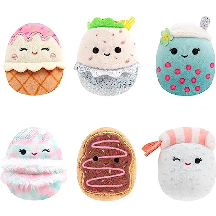 Squishville SQM0474-6er Pack Feinschmecker Squad, superweiche Mini-Squishmallows, 5cm Plüschfiguren – Bild 2
