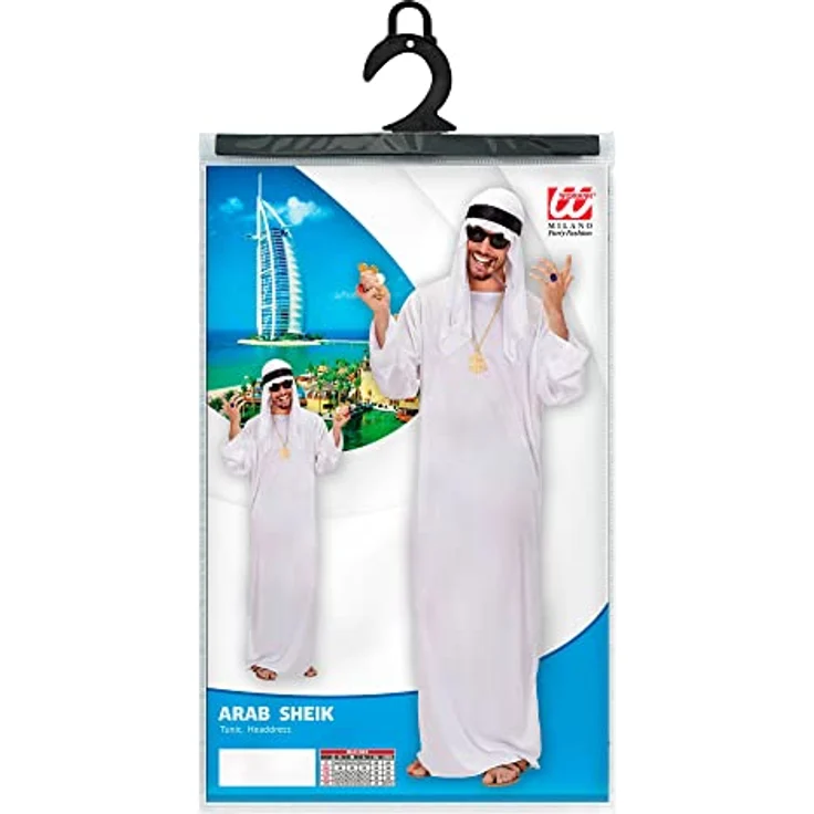 W WIDMANN MILANO Party Fashion Kostüm arabischer Scheich, weiße Tunika, Größe XXL, ideal für Karneval und Mottopartys – Bild 3