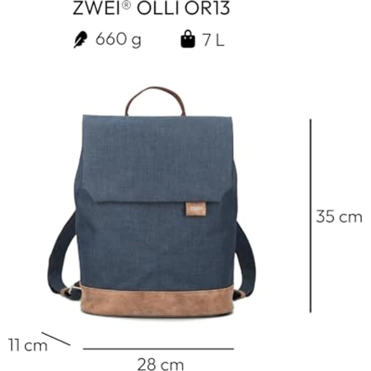 ZWEI OR13 'OLLI Rucksack', blue, 7 l, 35 x 28 x 11 cm – Bild 3