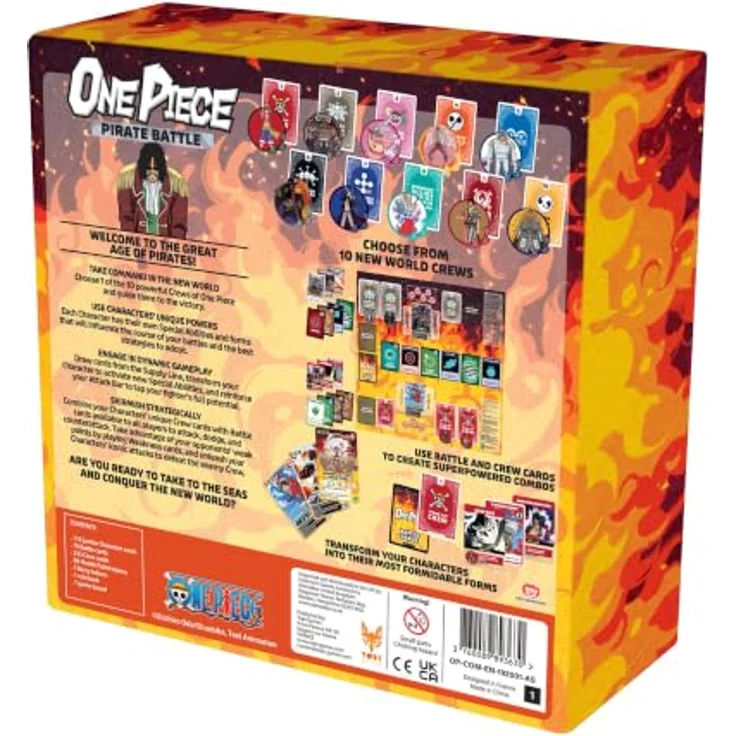 Topi Games One Piece Pirate Battle, Deck Building Brettspiel für 2-6 Spieler, lizenziertes Anime Kartenspiel mit Strategie und umfangreicher Crew-Entwicklung, 45 Minuten Spielzeit – Bild 3
