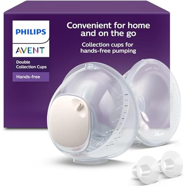 Philips Avent Hands-Free Premium Plus SCF439/01, Muttermilch-Sammler, 2er Pack, leicht zu reinigen, verschiedene Brustaufsätze – Bild 1