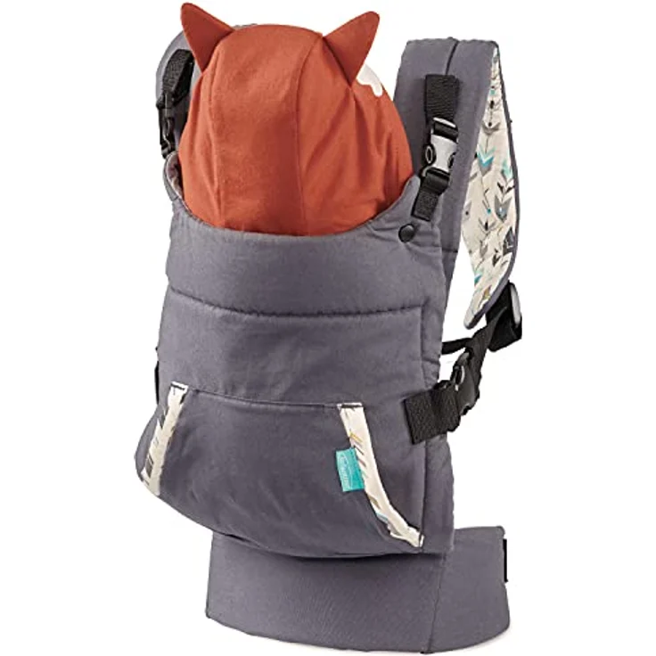 Infantino Cuddle Up Babytrage – Ergonomische Babytrage mit Fuchs-Kapuze und verstellbaren Schultergurten – Für Säuglinge und Kleinkinder von 5,4-18 kg – Bild 2