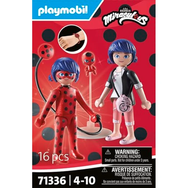 PLAYMOBIL Miraculous Marinette & Ladybug, Spielfigurenset mit Kwami Tikki und Zubehör, detailreiches Spielzeug für Kinder ab 4 Jahren, 71336 – Bild 5