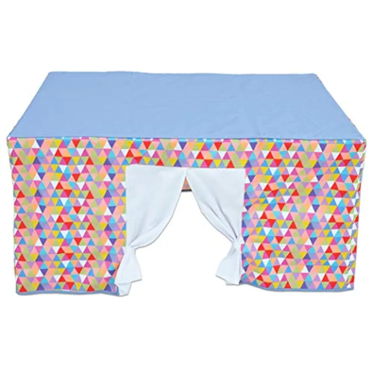 Betzold Tischzelt - Kinder-Spielzelt aus robustem Stoff mit aufklappbaren Fenstern und Türen, waschbar bei 30°