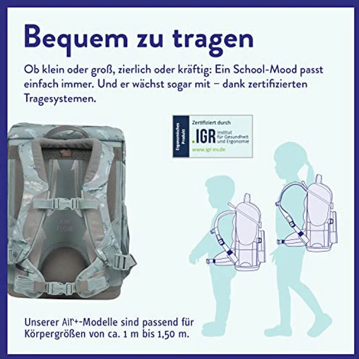 School Mood Schulranzenset 8-tlg. Rebel Air+ Aqua Nordic Collection – Bild 3