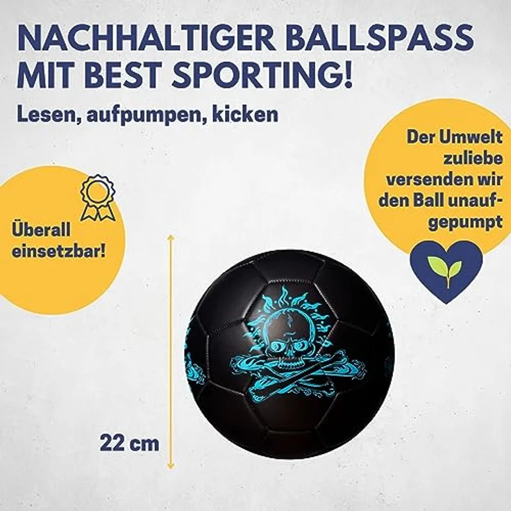 BEST SPORTING Glow In The Dark Fußball Größe 5 für Kinder & Erwachsene, PVC Leuchtball mit Phosphoreszenz-Effekt, Fußball-Kinder – Bild 5