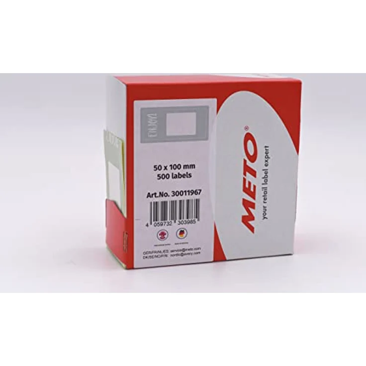 Meto Promotion Etiketten in Spendbox, 50x100mm, Pastel-Grün, permanent klebend, 500 Enjoy Aufkleber pro Rolle, temperaturbeständig -30°C bis +80°C – Bild 2