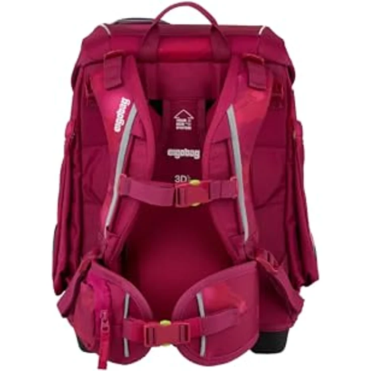 ergobag cubo Set ergonomischer Schulranzen 5-teilig, für 1. Klasse, klassisch, höhenverstellbar, reflektierend, inkl. Sportbeutel und gefülltem Federmäppchen – Bild 5