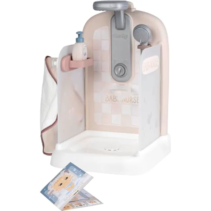 Smoby - Baby Nurse Puppen-Dusche - Interaktives Duschspaß-Set für Puppen - mit Pump-Wasserkreislauf - inkl. Frottee-Handtuch und Pflegeaccessoires - ab 3 Jahren – Bild 1