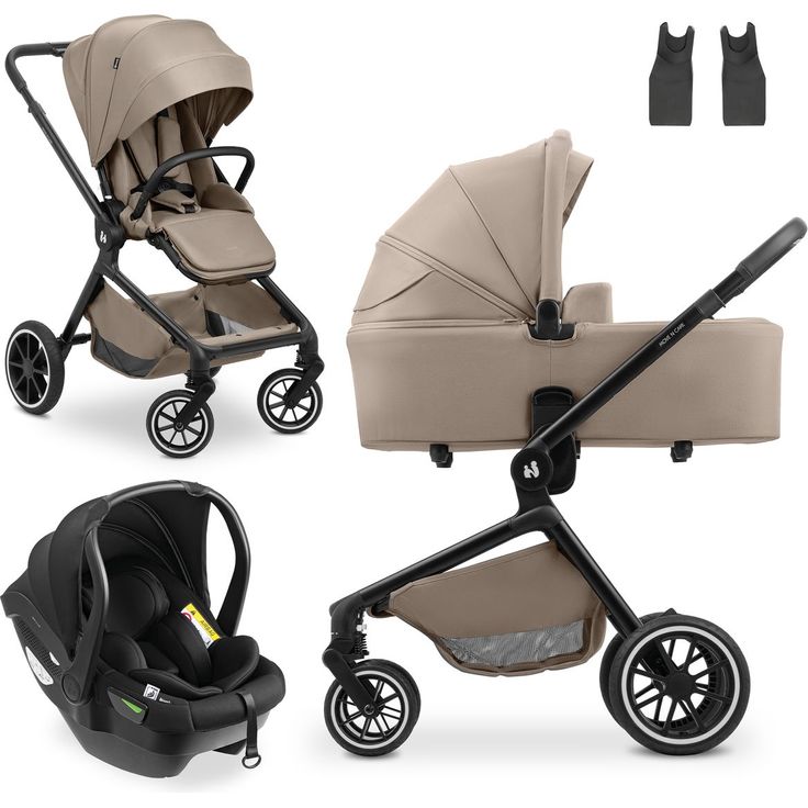Hauck Move N Care Trio Set, 3in1 Kinderwagen-Set mit i-Size Babyschale Drive N Care, Mocha, inkl. Isofix-Basis und Mobilitätsgarantie