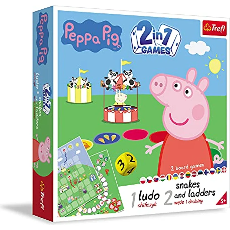 Trefl Peppa Pig, 2-in-1 Brettspiel für Kinder ab 4 Jahren, für 2-4 Spieler, inkl. illustriertem Board und 16 bunten Sticks – Bild 1
