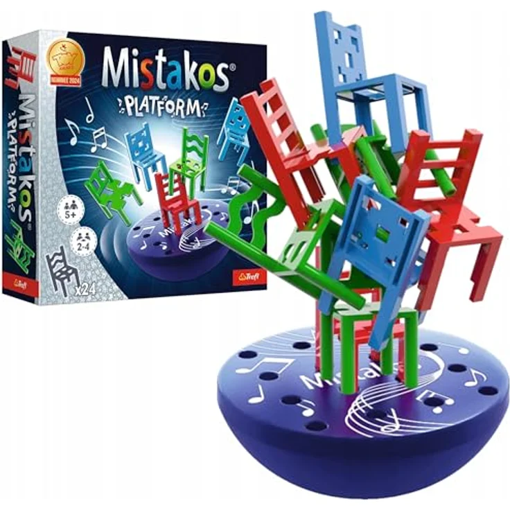 TREFL Mistakos Platform 02514, Arcade-Spiel mit elektronischer Plattform und 24 bunten Stühlen – Bild 1