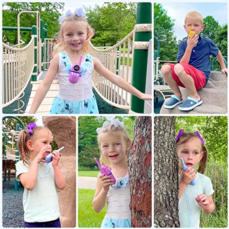 Inspireyes Walkie Talkie Kinder, Aufladbar 48h, 8 Kanäle, 2-Wege-Radio, leicht und ergonomisch, für Outdooraktivitäten, Spielzeug für 3-12 Jahre – Bild 2