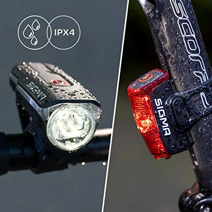 SIGMA SPORT - LED Fahrradlicht Set AURA 60 und INFINITY | StVZO zugelassenes, akkubetriebenes Vorderlicht und Rücklicht – Bild 5