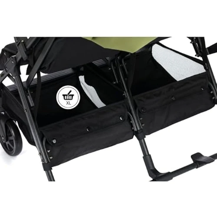 Fillikid Geschwister- & Zwillingskinderwagen Twin, 10,2 kg, Liegeposition, 78 cm breit, Schwarz Grün, inkl. Gratis Mobilitätsgarantie – Bild 5