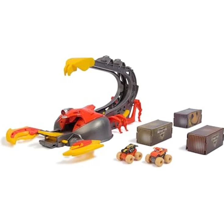 Monster Jam El Toro Loco Venom Velocity Scorpion, Spielset mit 2 Druckguss-Trucks und verstellbarer Rampe, Maßstab 1:87 – Bild 7