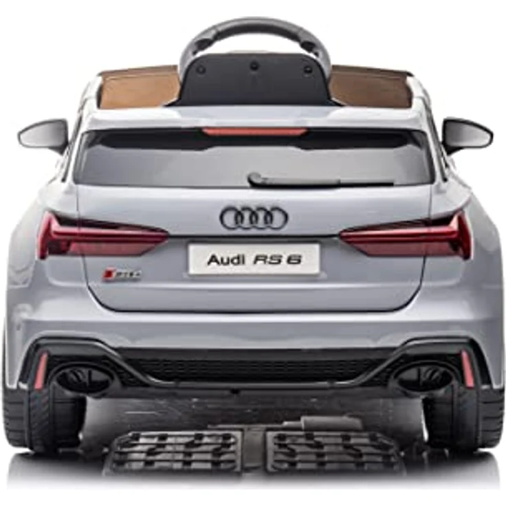 FINOOS Kinder Elektroauto AUDI RS6, 2x 12V Motoren, Fernbedienung, USB, SD, Aux, Mp3, Grau – Bild 3