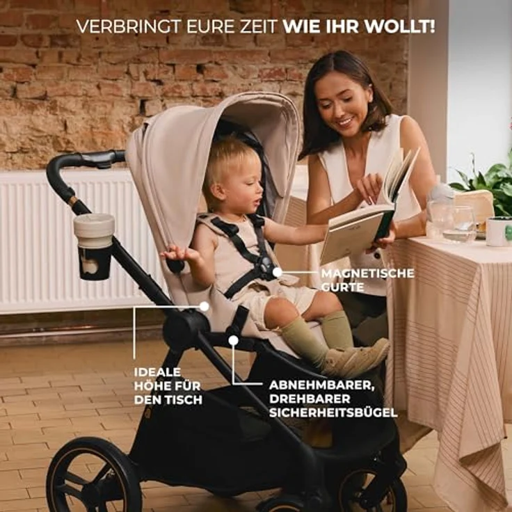 Kinderkraft Kombi-Kinderwagen NEA 2.0, 2-in-1 mit Babywanne und Sportsitz, Teleskopschieber, Zubehörset und Adapter - Midnight Black, bis 22 kg, inkl. Gratis Mobilitätsgarantie – Bild 13