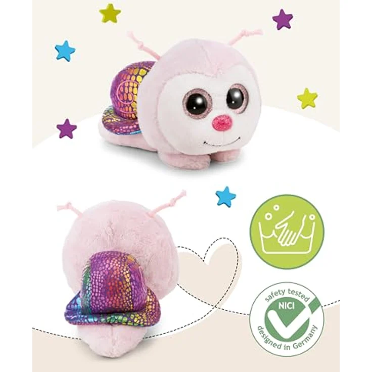 NICI Kuscheltier GLUBSCHIS Schnecke Snilli, 13cm, rosa, weiches Plüschstofftier mit Glitzeraugen, ideales Geschenk für Kinder und Erwachsene – Bild 3
