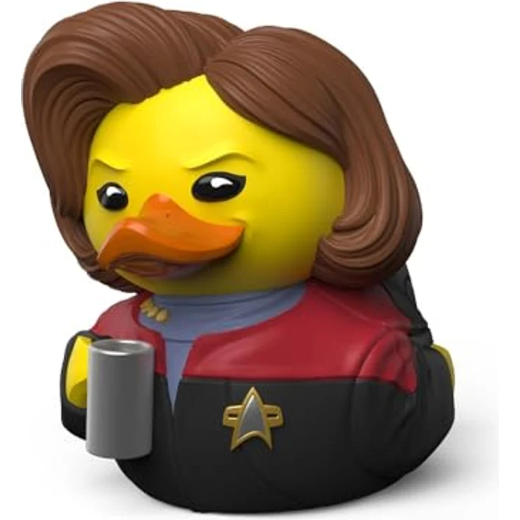 TUBBZ Kleine Kathryn Janeway Sammelbare Vinyl-Gummientenfigur - Star Trek Merchandise, Mini-TUBBZ 50% kleiner, offiziell lizenziert - Schwarz & Gold – Bild 1