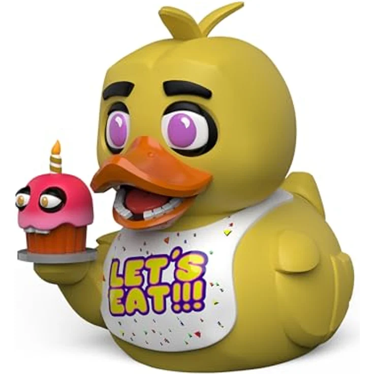 TUBBZ Erstausgabe: Five Nights at Freddy's- Chica Cosplaying-Gummiente Vinylfigur, 9 cm groß, für Fans von FNAF-Merchandise, in Badewannen-Vitrine – Bild 1