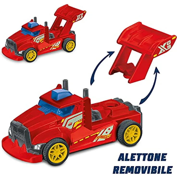 Mondo Hot Wheels Double Truck Camión teledirigido, 2-in-1-Renntruck mit abnehmbarem Anhänger und Rückwärtsfunktion, Farbe (63681) – Bild 4