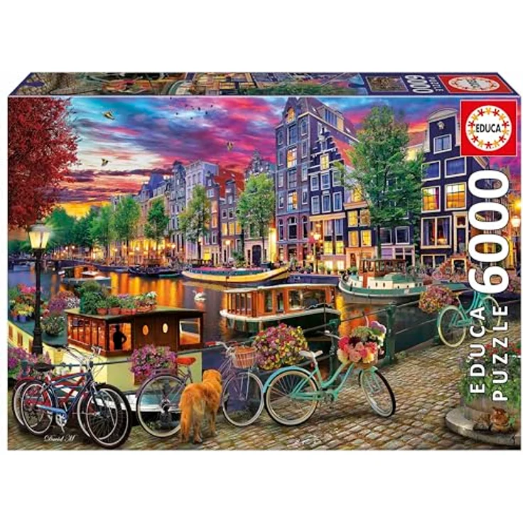 Educa 6000 Teile Puzzle Erwachsene, Radfahren in Amsterdam, Service für verlorene Teile, 156 x 107 cm, ab 14 Jahren – Bild 1