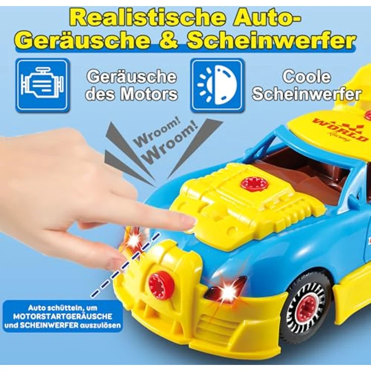 Pup Go Montage Auto Spielzeug 26+4 Teile, DIY Konstruktionsspielzeug mit Akkuschrauber, Sound und Licht, geeignet für Kinder ab 3 Jahren – Bild 5