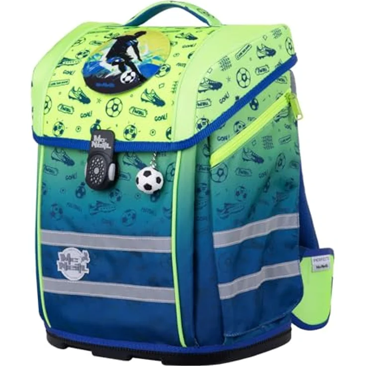 McNeill Schulranzen Perfecto (5-tlg) mit atmungsaktiver Rückenpolsterung, Höhenverstellbaren Gurten, Volumen 22 l, Polyester – Bild 4