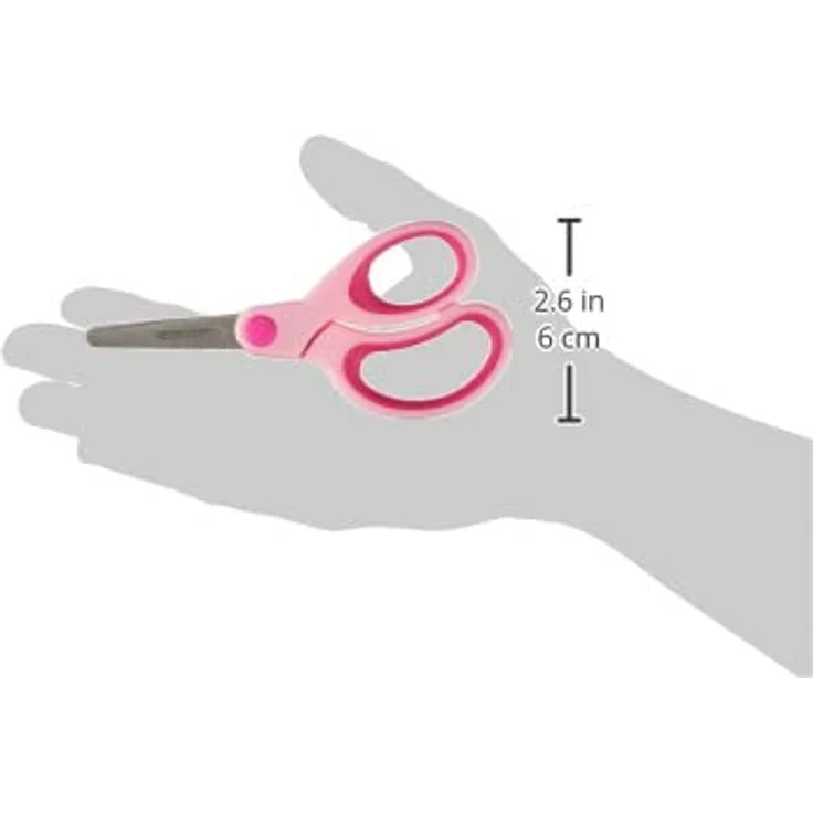 Westcott E-21580 00 Softgrip Kids Kinderschere für Rechtshänder, 13 cm, runde Spitze, pink – Bild 4