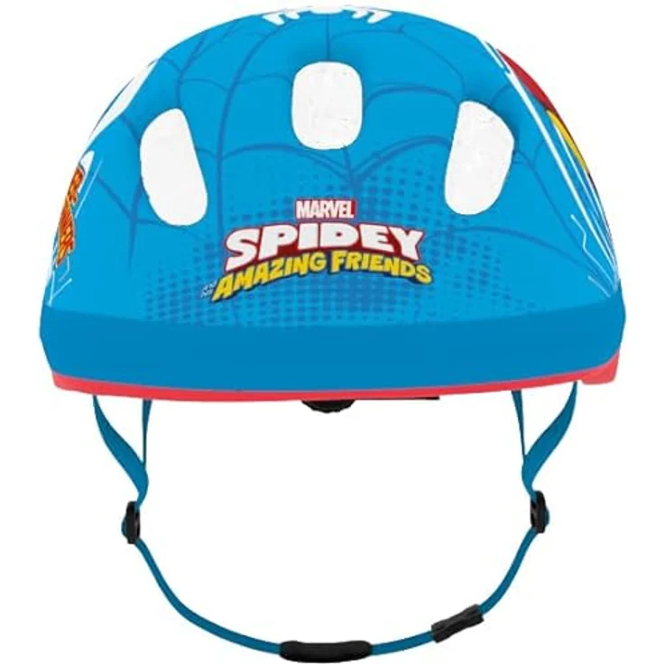 Seven Polska Kinderfahrradhelm "SPIDEY", XS: 44-48cm, Spiderman-Junior, mattschwarz mit Disney Spidey Figuren, leicht und sicher – Bild 2