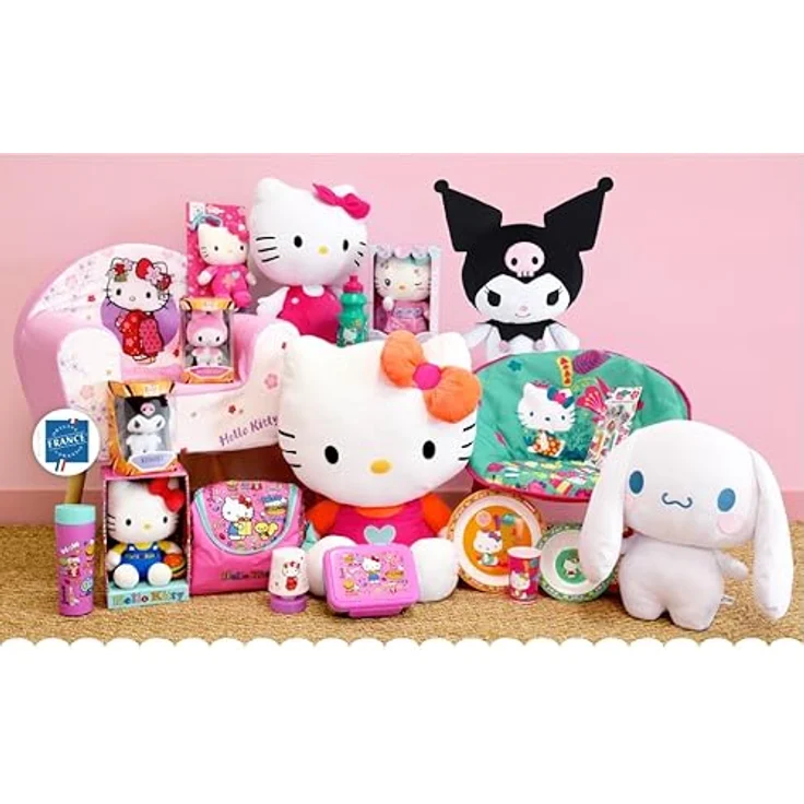 Jemini Kawaii-Plüschtier Hello Kitty mit rosa Kimono und Flip-Flops, 22 cm, bunt – Bild 2