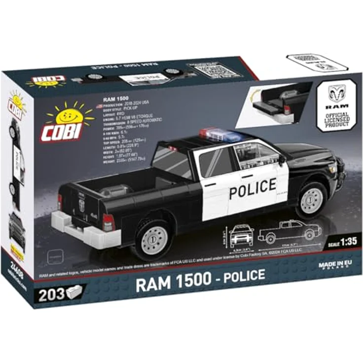 COBI RAM 1500 Police, Modellfahrzeug, Bausteine made in EU – Bild 2
