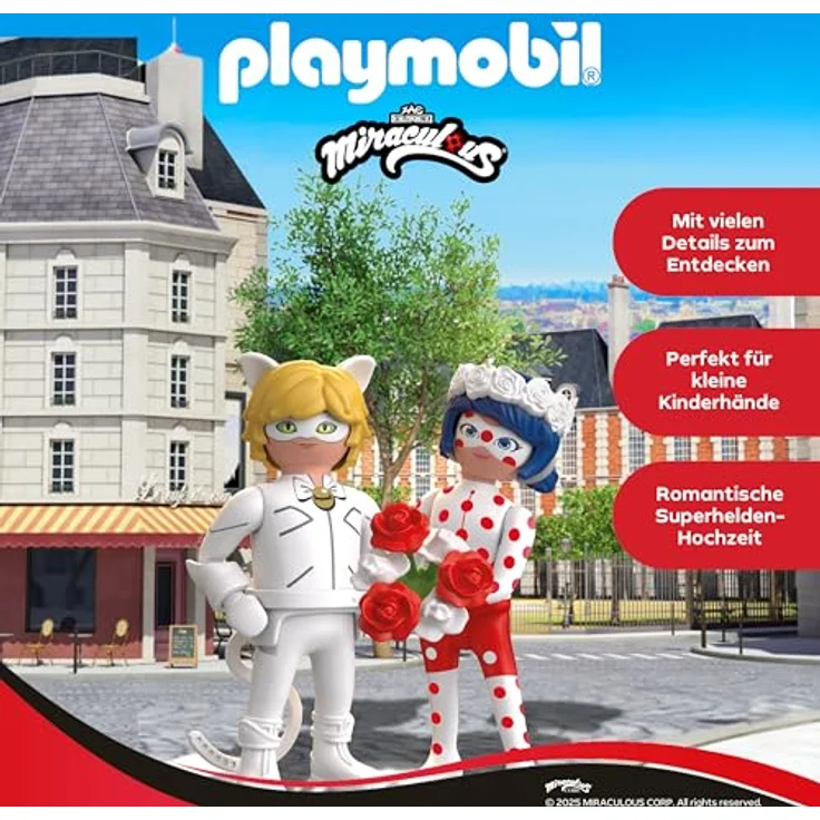 PLAYMOBIL Miraculous Ladybugs & Cat Noirs Hochzeit, detailreiches Spielset mit Figuren & Zubehör für Kinder ab 4 Jahren, fördert Kreativität & Rollenspiel, 71865 – Bild 4