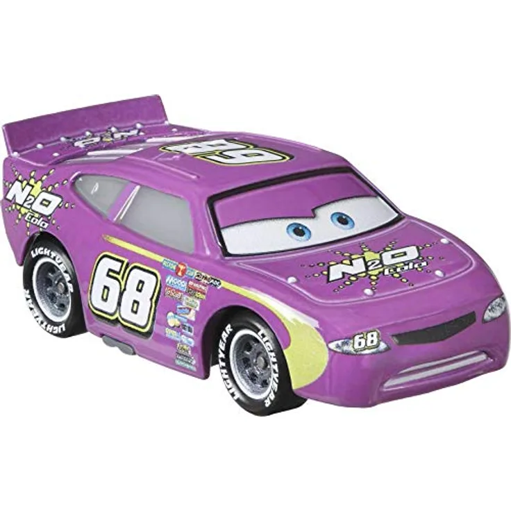 Disney Cars Spielzeug-Rennwagen Manny Flywheel GRR54, lila Crown Celesta, 1:55 Mattel Fahrzeug