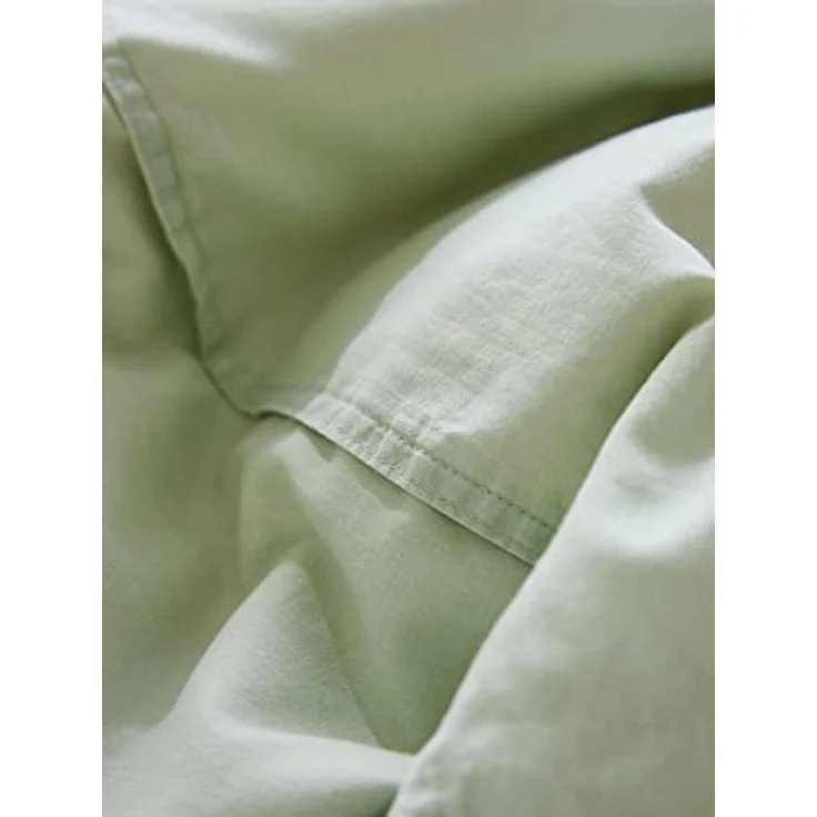 ESSENZA Bettwäsche Guy Pistache, 155x220 + 1x 80x80 cm, 100% Baumwollrenforce, Vintage-Waschung, Grün – Bild 5