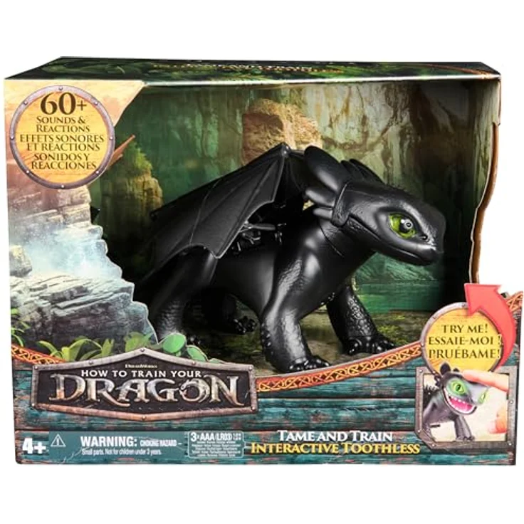 Dreamworks Dragons Ohnezahn, Interaktive Drachenfigur mit Licht- und Soundeffekten, Trainings- und Spielfunktionen, 30cm, für Kinder ab 4 Jahren – Bild 5
