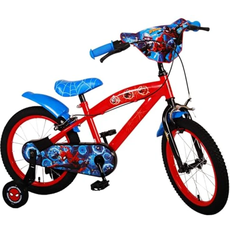Volare Kinderfahrrad Ultimate Spider-Man Jungen 16 Zoll Kinderrad in Blau/Rot, Luftbereifung und höhenverstellbar – Bild 2
