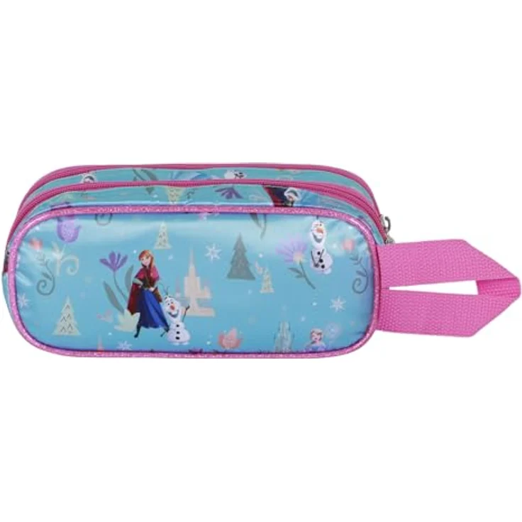 Disney Die Eiskönigin 2 (Frozen 2) Family-3D Doppelfedermäppchen, Blau, 2 Fächer mit Reißverschluss, geprägte Front, 22 x 10 cm – Bild 3