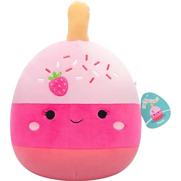 Squishmallows - Pama der Erdbeer-Cake Pop 30 cm – Superweiches Kuscheltier, Perfekt zum Kuscheln & Sammeln, Offizielles Plüschtier von Jazwares