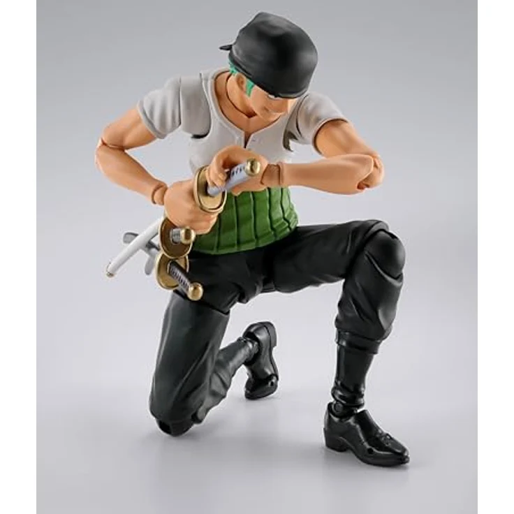 Bandai Tamashii Nations One Piece S.H.Figuarts Roronoa Zoro Romance Dawn-Version, detailreiche Actionfigur, 15 cm, inkl. Zubehör – Bild 13