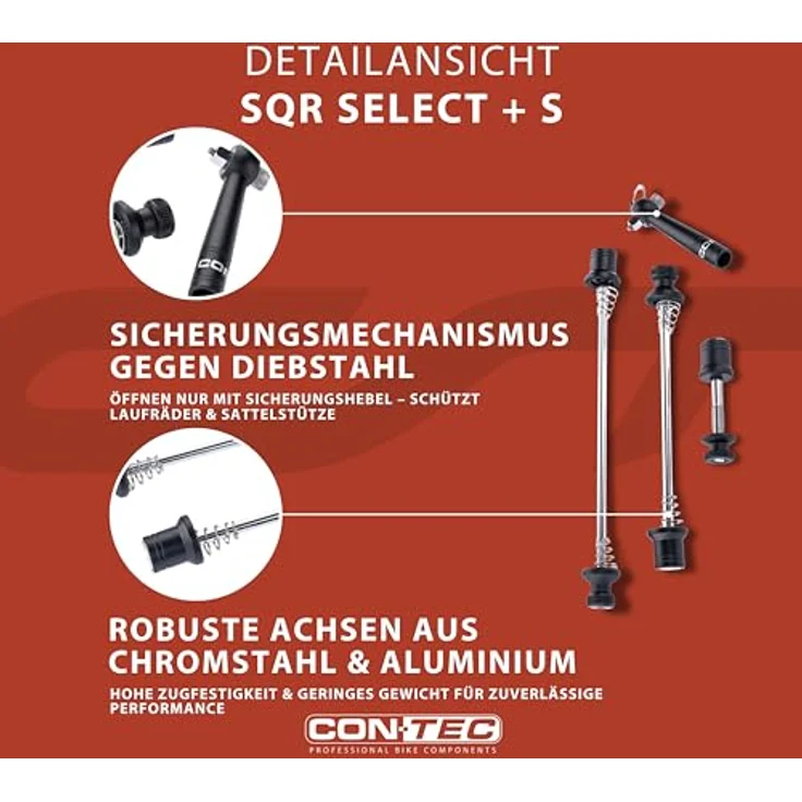 Con-Tec SQR Select + Anti-Diebstahl Schnellspanner Set - schwarz. – Bild 4