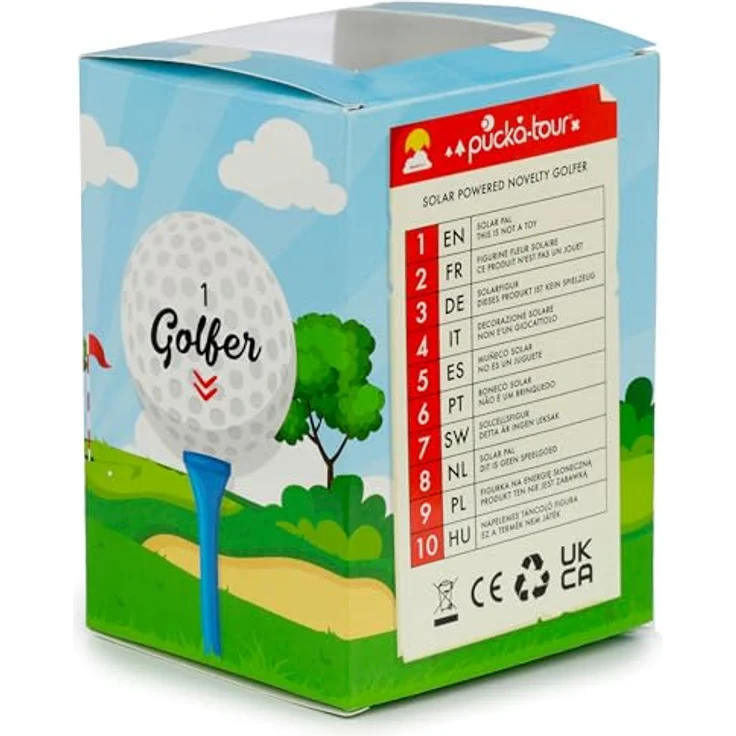 Puckator Golfspieler Solar Wackelfigur, grün/blau, 100 % Kunststoff, ca. 6 x 12,5 x 7 cm, in Geschenkverpackung – Bild 8