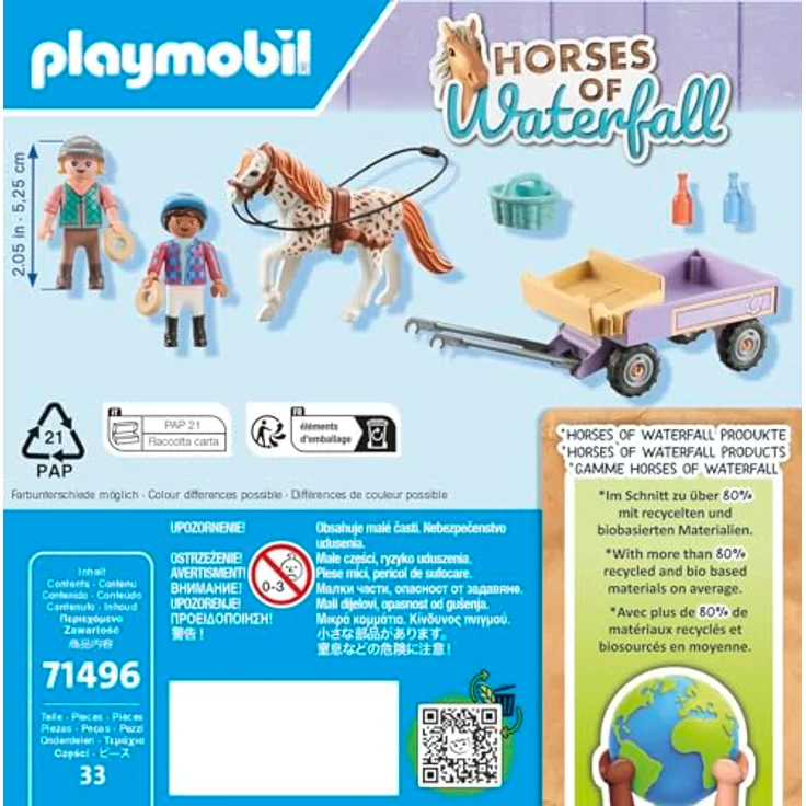 Playmobil® Konstruktions-Spielset Ponykutsche (71496), Horses of Waterfall, (33 St), Made in Europe – Bild 6