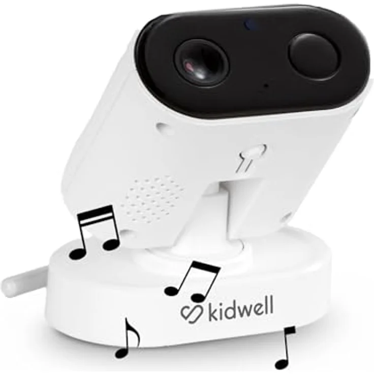 COIL Video-Babyphone mit Kamera, 3,5" LCD-Bildschirm (1280 x 720p), Nachtsichtmodus, Temperaturanzeige, 8 Schlaflieder, VOX-Modus, bis zu 300 Meter Reichweite – Bild 4